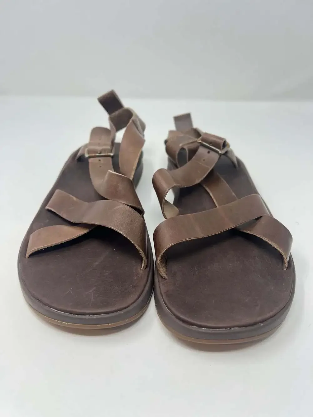 Chaco Men's Wayfarer Sandal, Brown Leather, Size 8